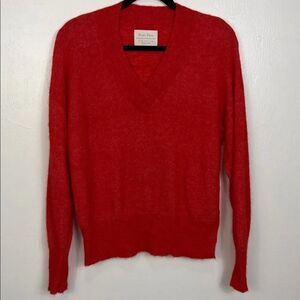 Part Two alpaca blend red v-neck pullover sweater size M